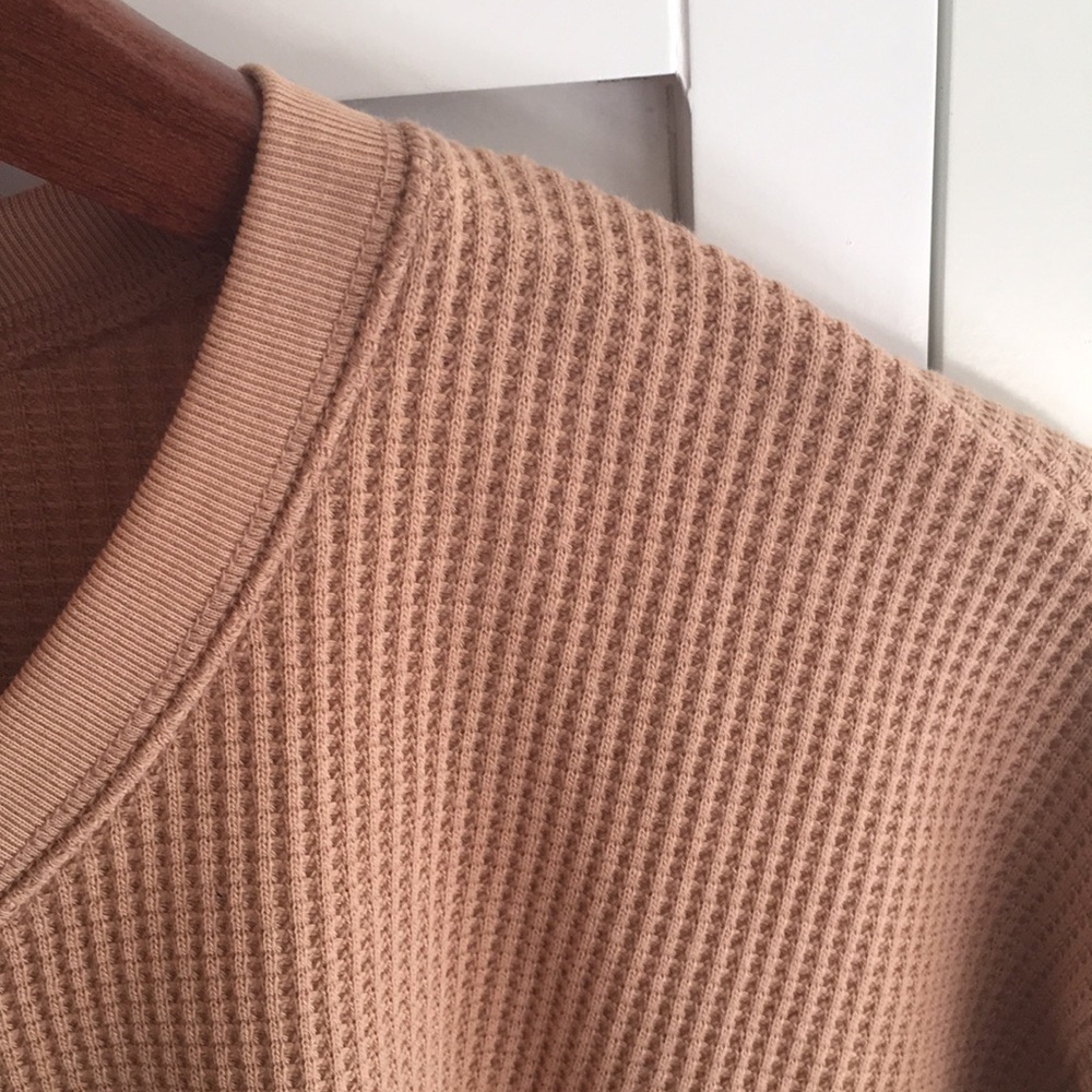 Uniqlo Waffle Oversized Crew Neck Long Sleeve